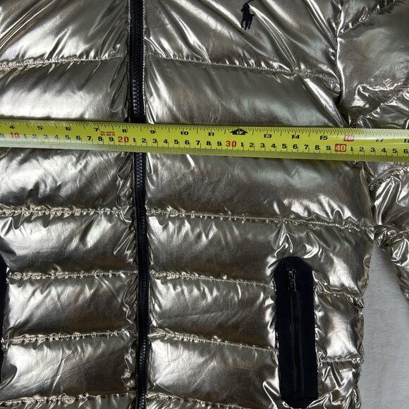 Polo Ralph Lauren Metallic Puffer Down Jacket Duck Feather Big Kids Sz XL 16 - Picture 11 of 14